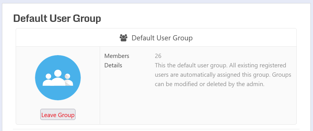 Default user group in ProfileGrid