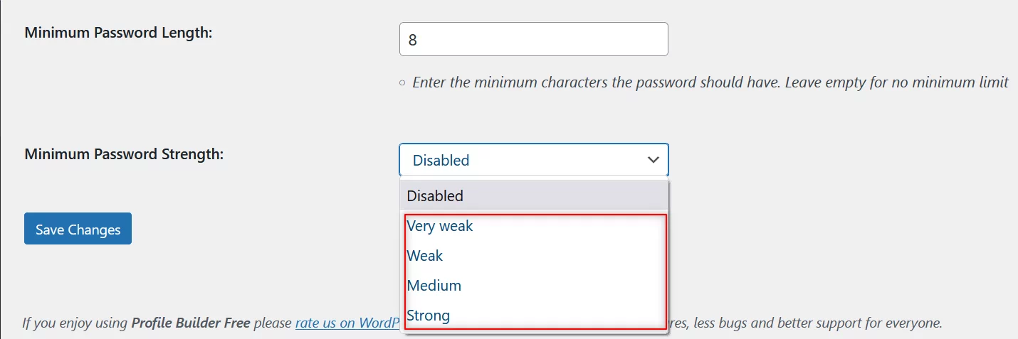 Minimum password strength in WooCommerce