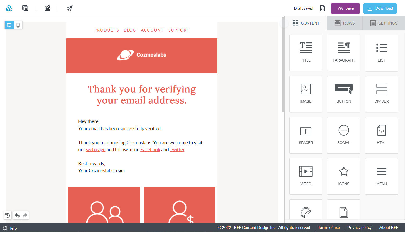 Example of a custom WordPress email design