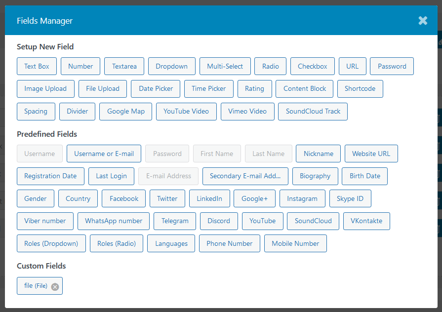 Ultimate Member custom registration fields