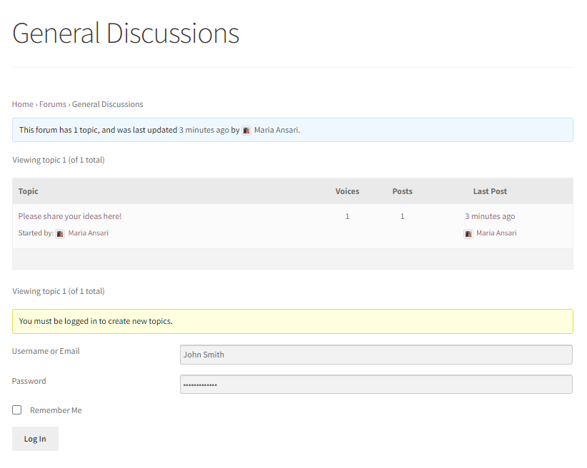 Forum discussion