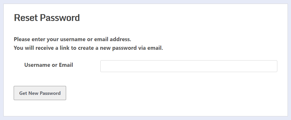 Frontend reset password page