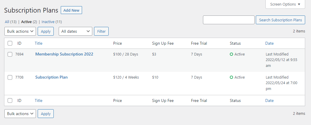 View subscription plans