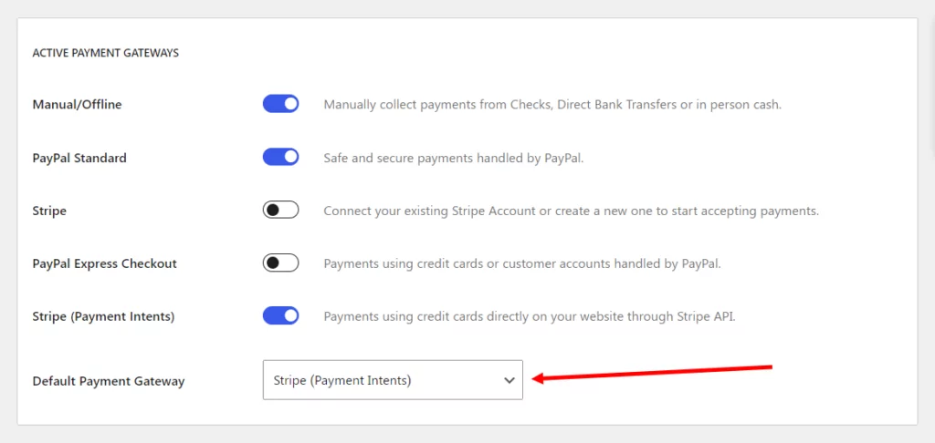 Using Stripe payment gateway