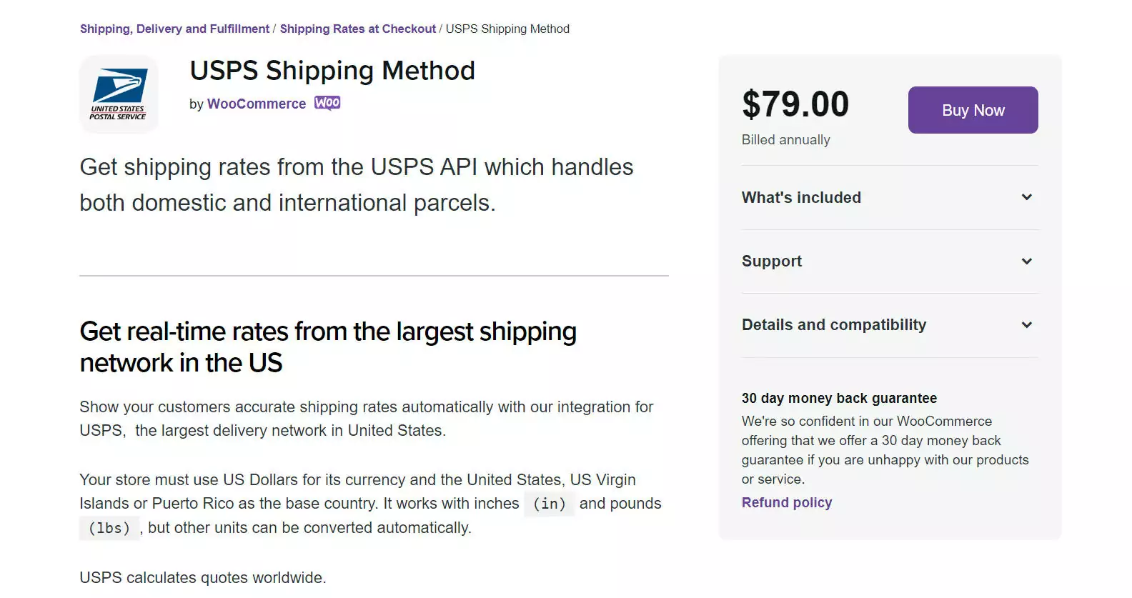 WooCommerce USPS shipping method