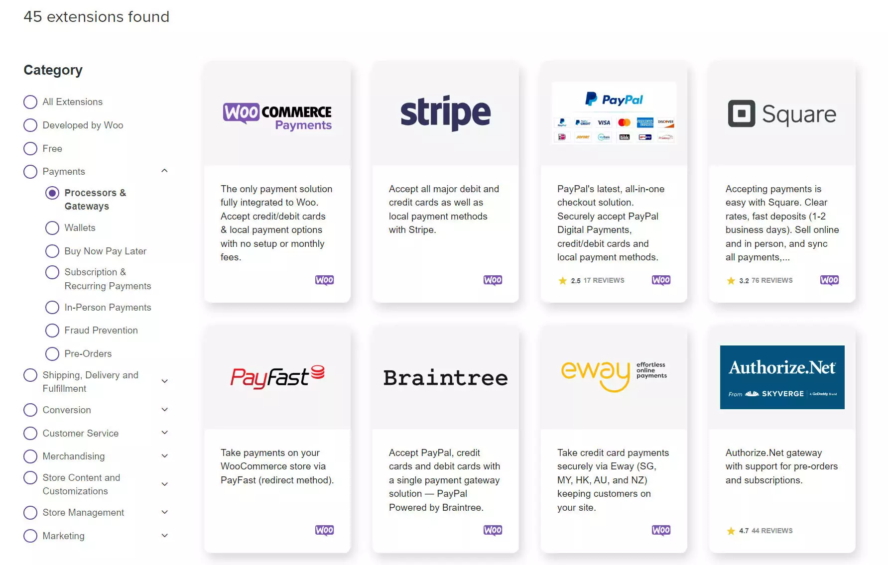 WooCommerce payment gateways