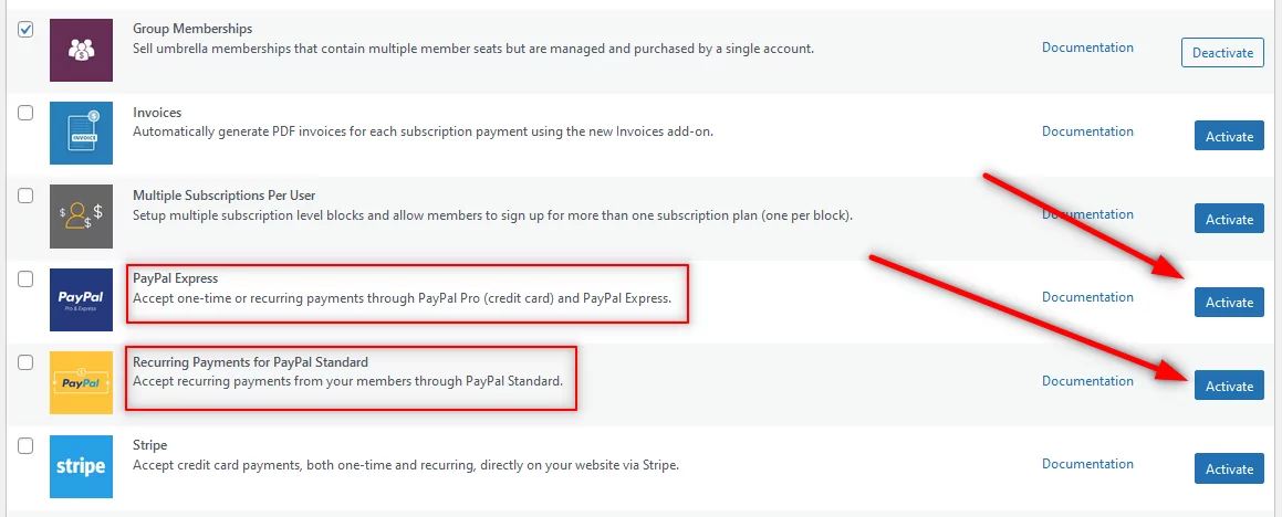 Add-ons for WordPress registration form with PayPal