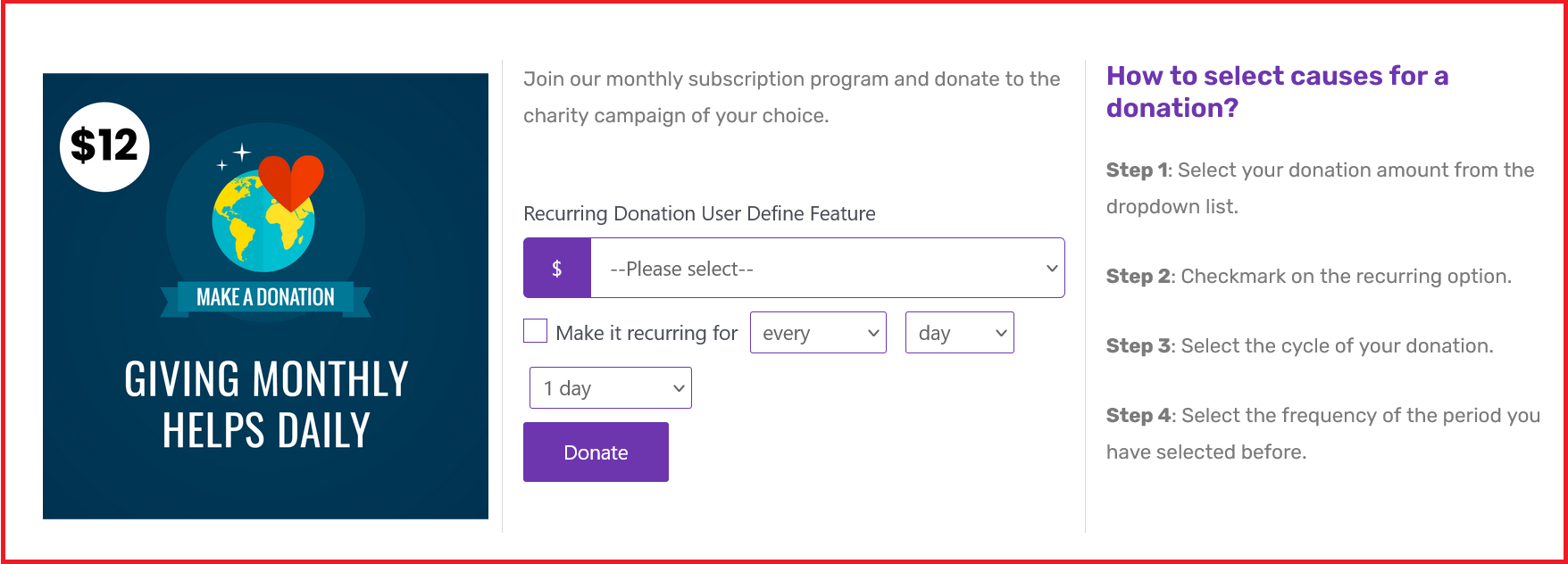 Recurring donations