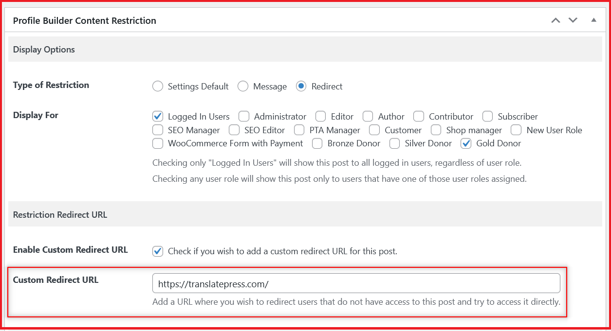 WordPress redirect page to external URL