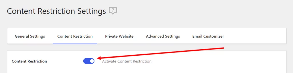 Enabling content restriction functionality