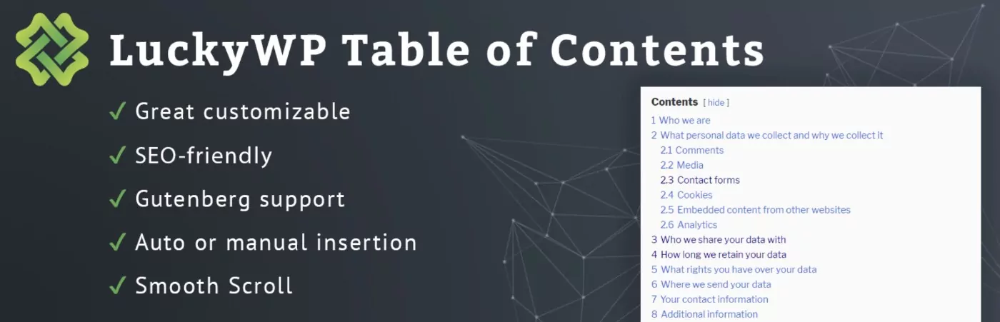 Table of contents