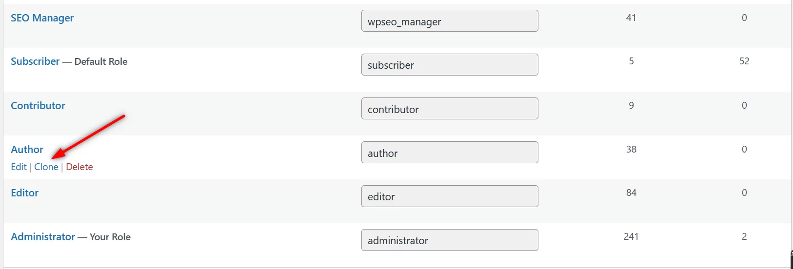 Cloning WordPress Author role