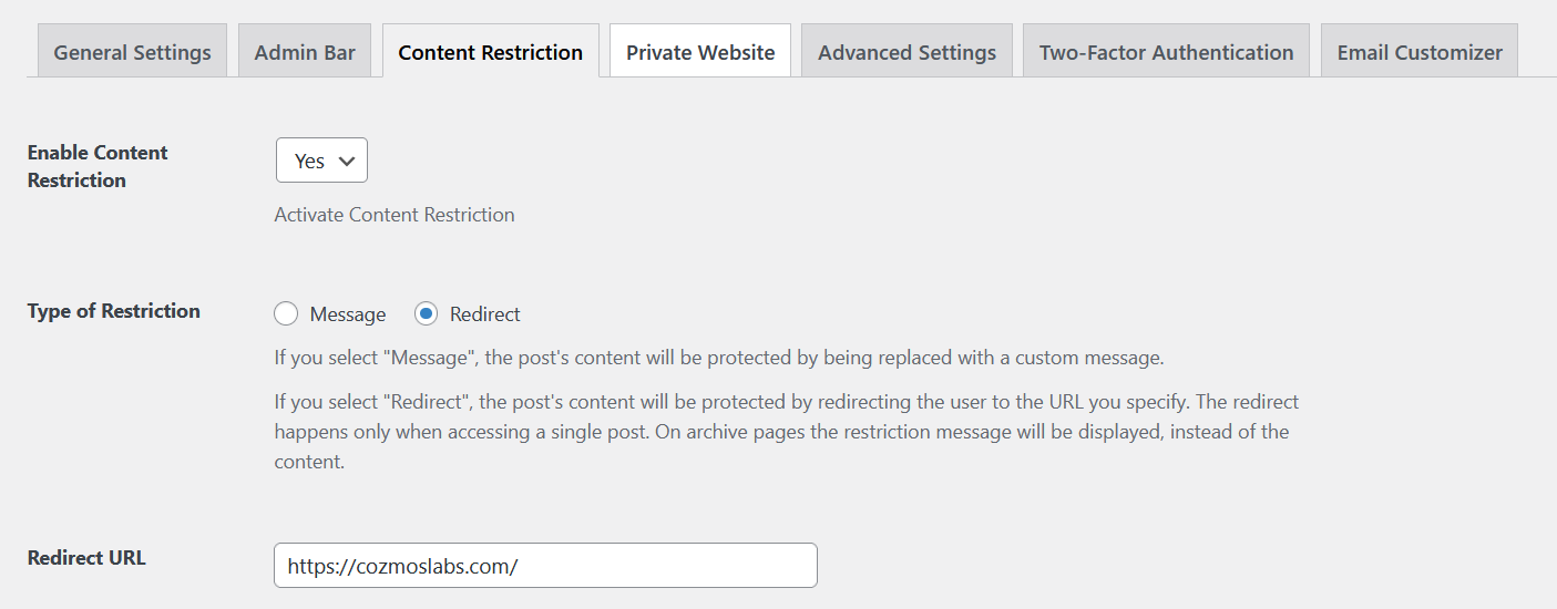 Redirect private products