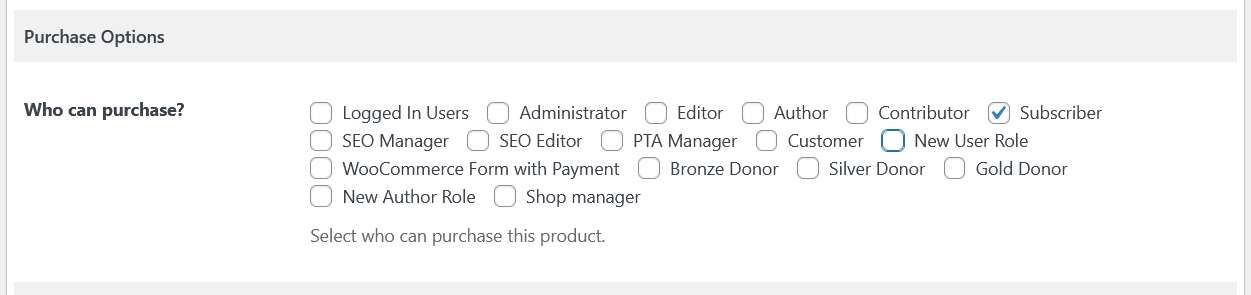 WooCommerce user specific products - allowed user role