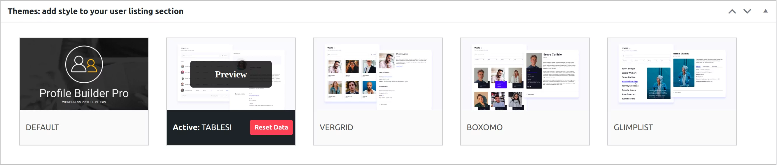 Profile Builder - User Listing - Themes