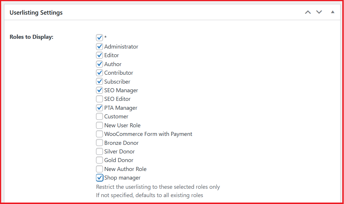 Select users based on user roles