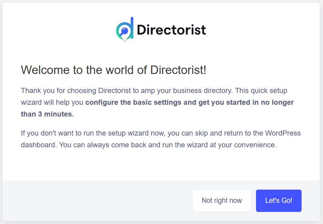 Directorist start-up settings