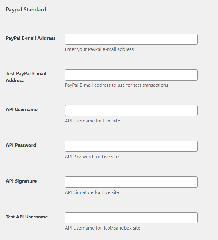 Setting up PayPal payments