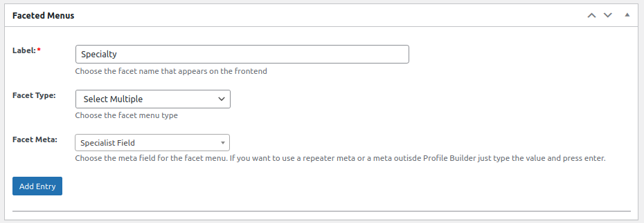 Image 9 shows how to add the facet 'Plant Specialty' as a label using 'select multiple' from the options used by all member directory templates