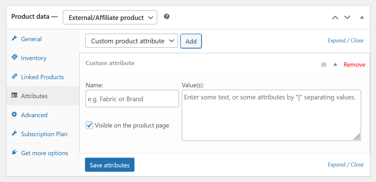 WooCommerce default product variation attribute