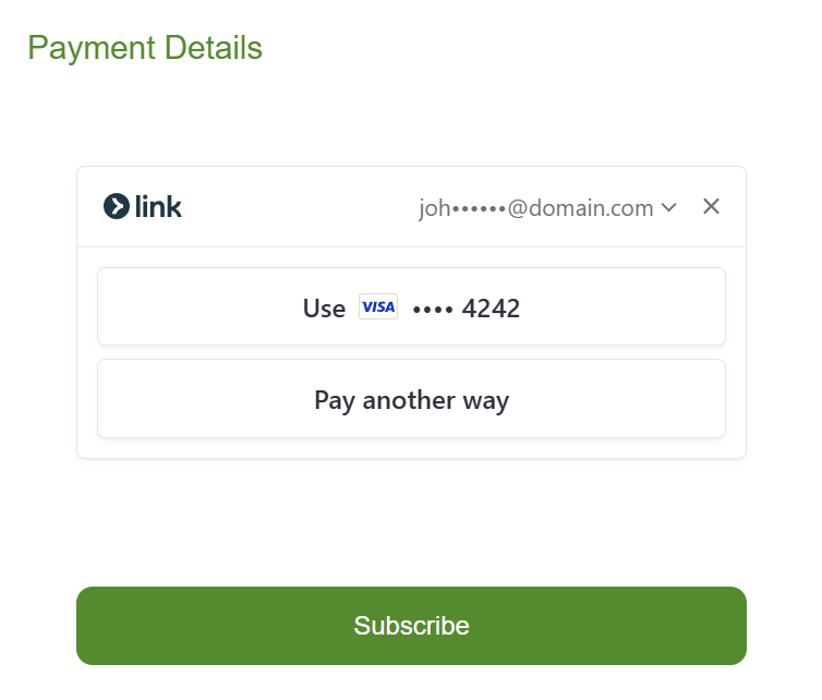 Link being displayed on the front-end form as a subsequent visit