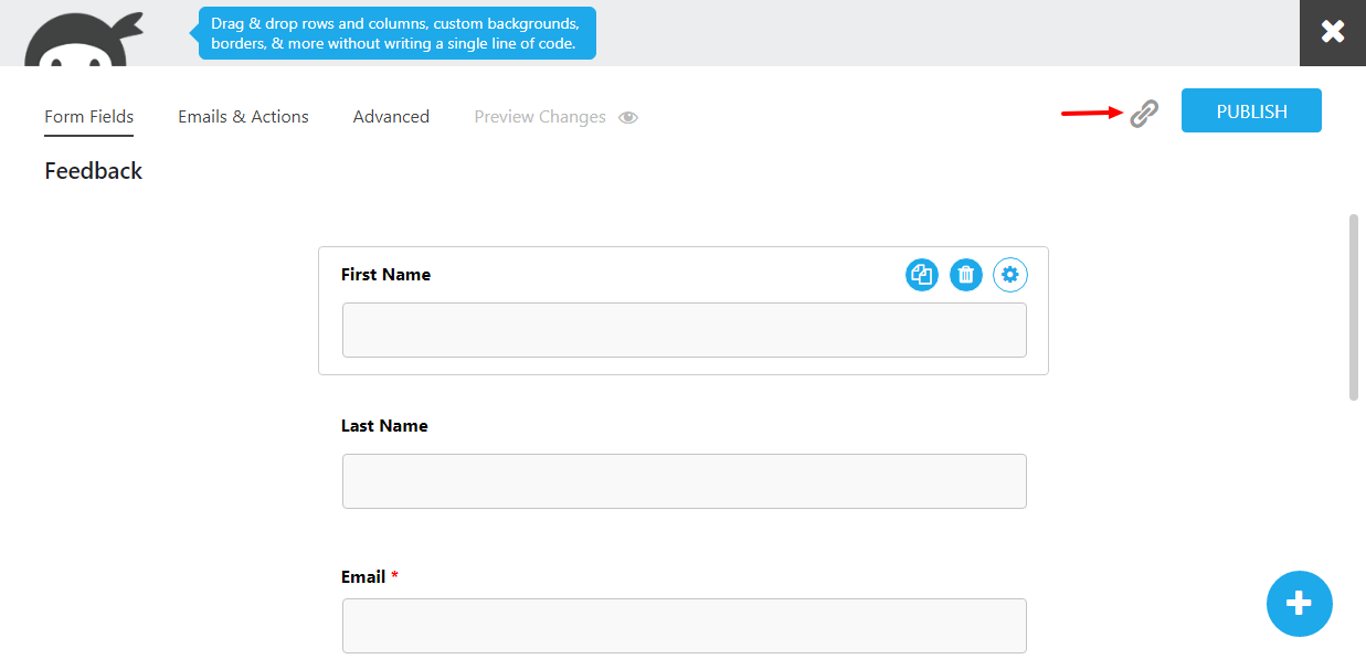 share ninja forms form via link or embed on your website using shortcode
