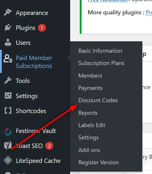 WooCommerce discount codes in Paid Member Subscriptions