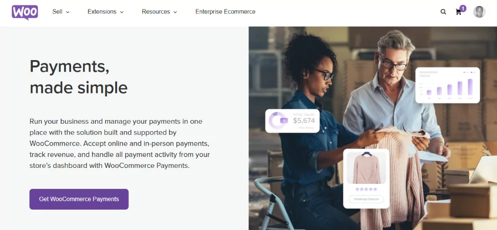 woocommerce payments vs paypal - woocommerce payments home page
