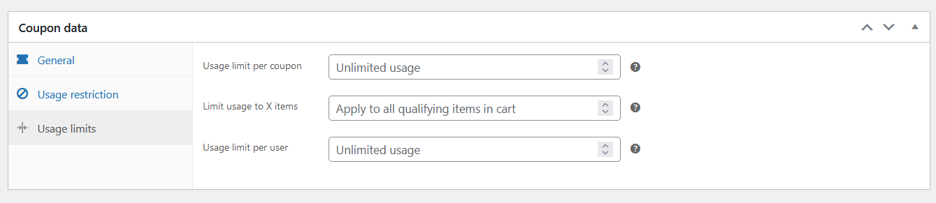 WooCommerce coupon limits