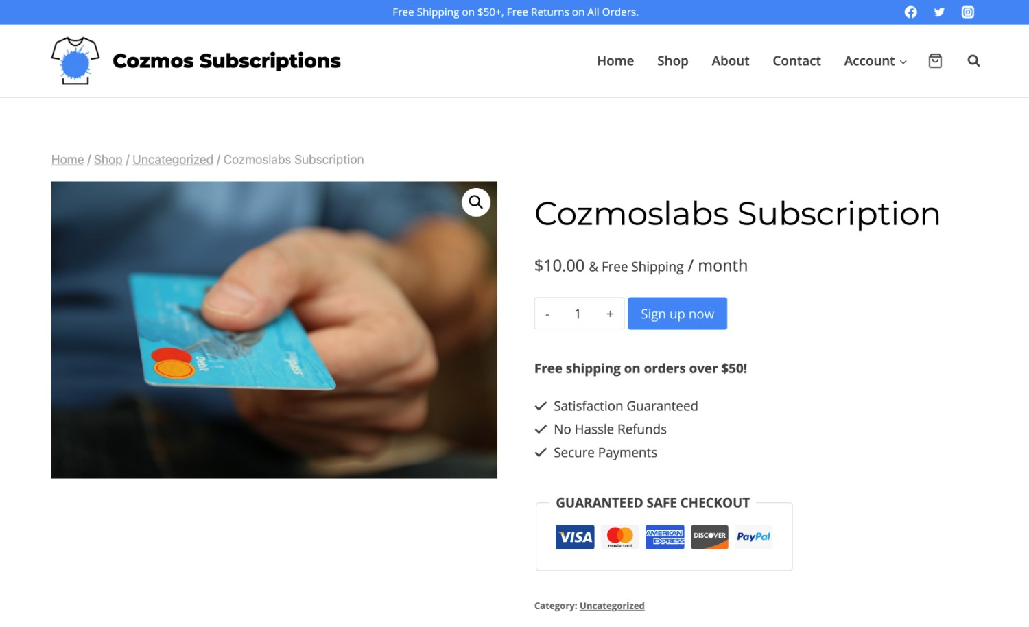 WooCommerce Stripe subscriptions product example