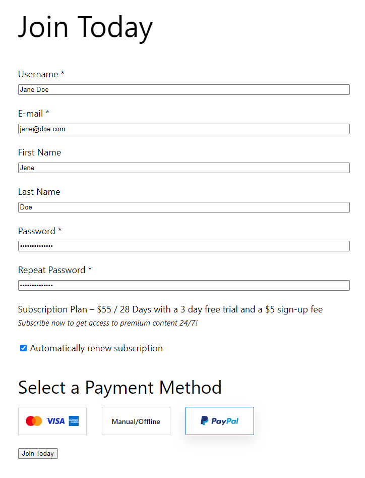 WooCommerce credit card payment preview