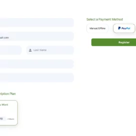 Register Form with Pay What You Want Subscription Plan