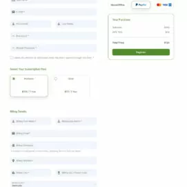 Register form with EU VAT tax