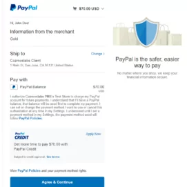 Confirm payment from PayPal Express