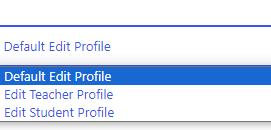 BuddyPress addon choosing the edit profile form to display
