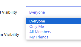 BuddyPress addon Default Field Visibility field setting