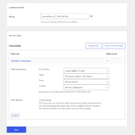 Campaign Monitor addon back end field association