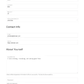 Front end edit profile form with the MailPoet field added