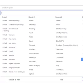 Selecting the Profile Builder MailPoet field