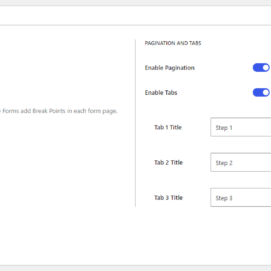 The pagination and tabs settings from Multi Step Forms