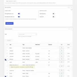 The settings from the Multi Step form