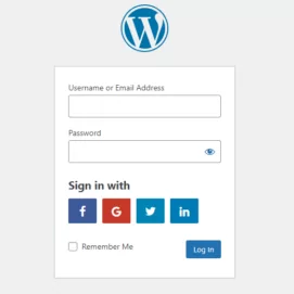 Default Login form with social connect