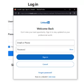 Front end social connect with a LinkedIn account