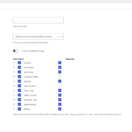 WooCommerce Sync Billing Address field settings