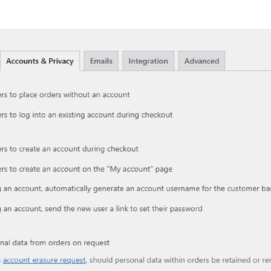 The location of the "Allow customers to create an account on the "My account" page" WooCommerce setting
