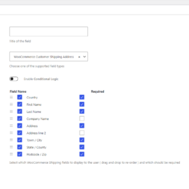 WooCommerce Sync Shipping Address field settings
