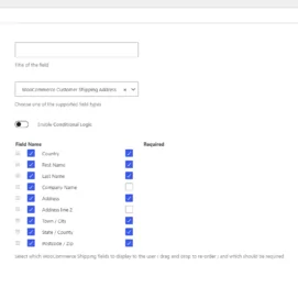 WooCommerce Sync Shipping Address field settings