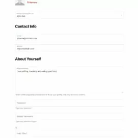 Repeater field added to the front end edit profile form