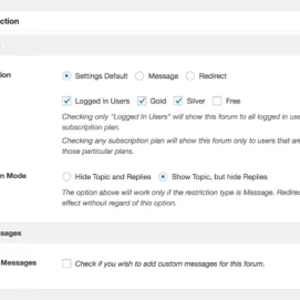 Forum topic content restriction