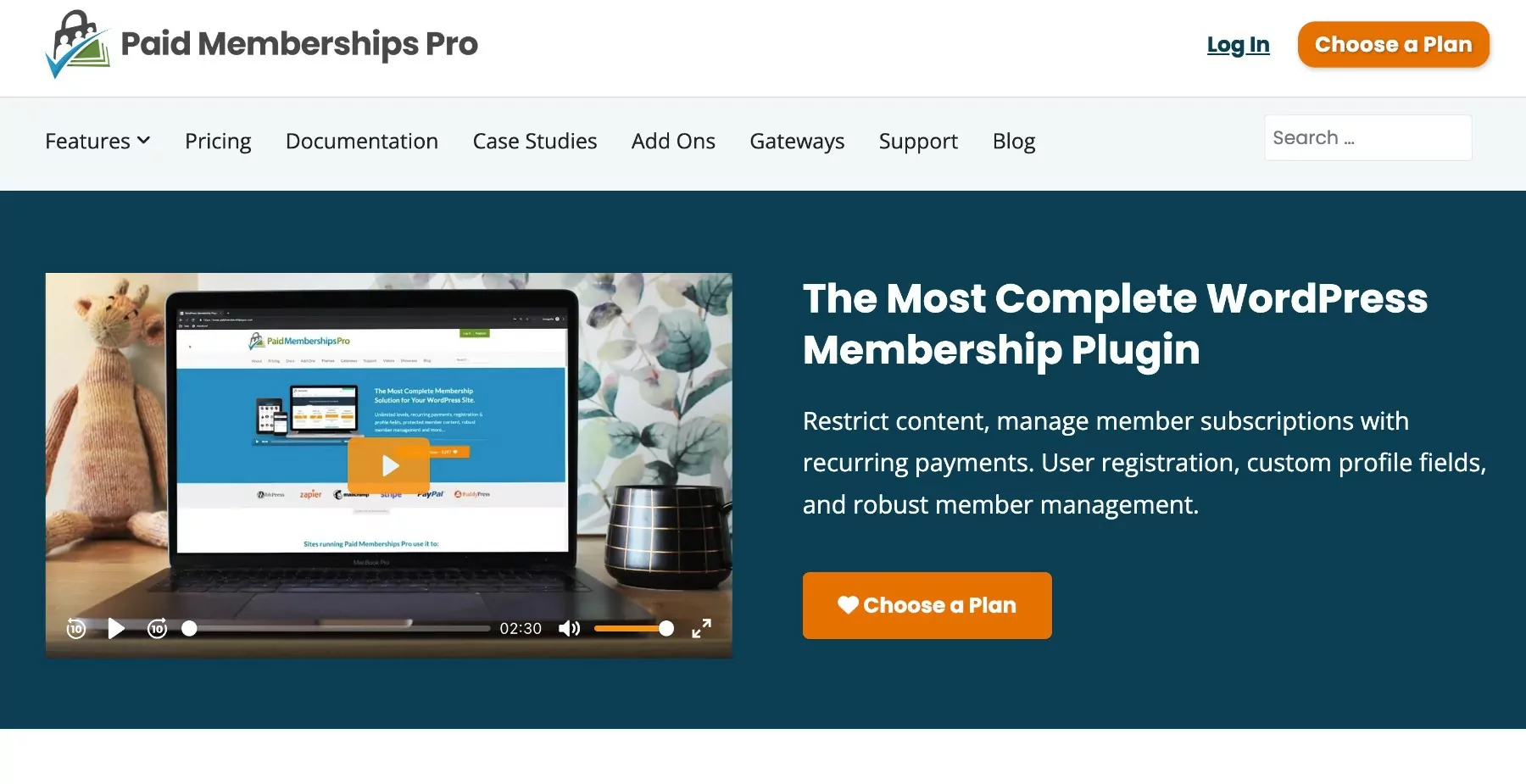 Paid Memberships Pro plugin for WordPress subscription plans